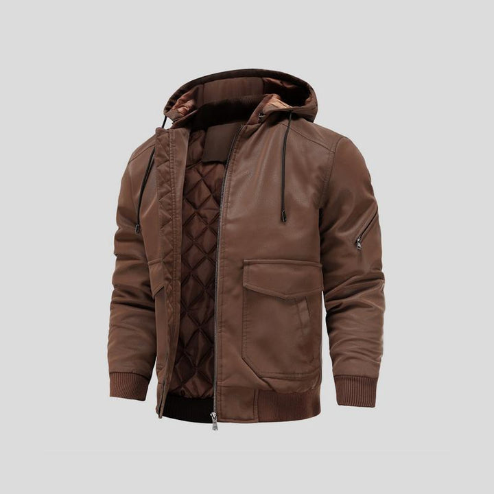 Lance - Hooded Leather Jacket