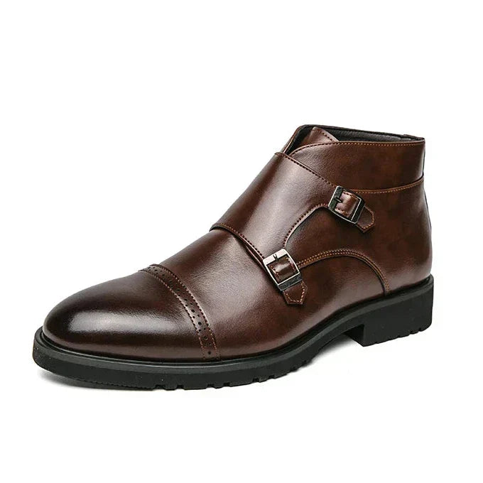 Parker | Faux Leather Double Monk Strap Boots