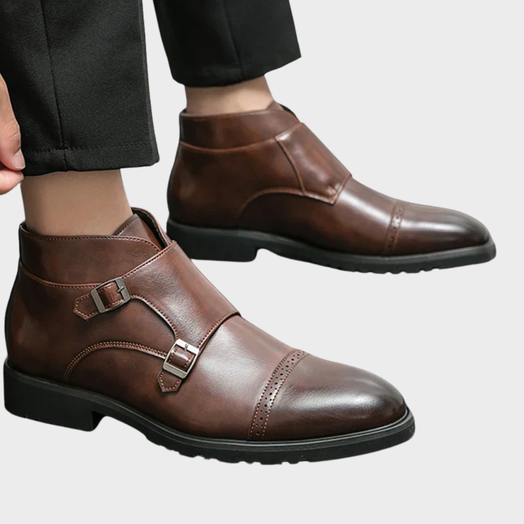 Parker | Faux Leather Double Monk Strap Boots