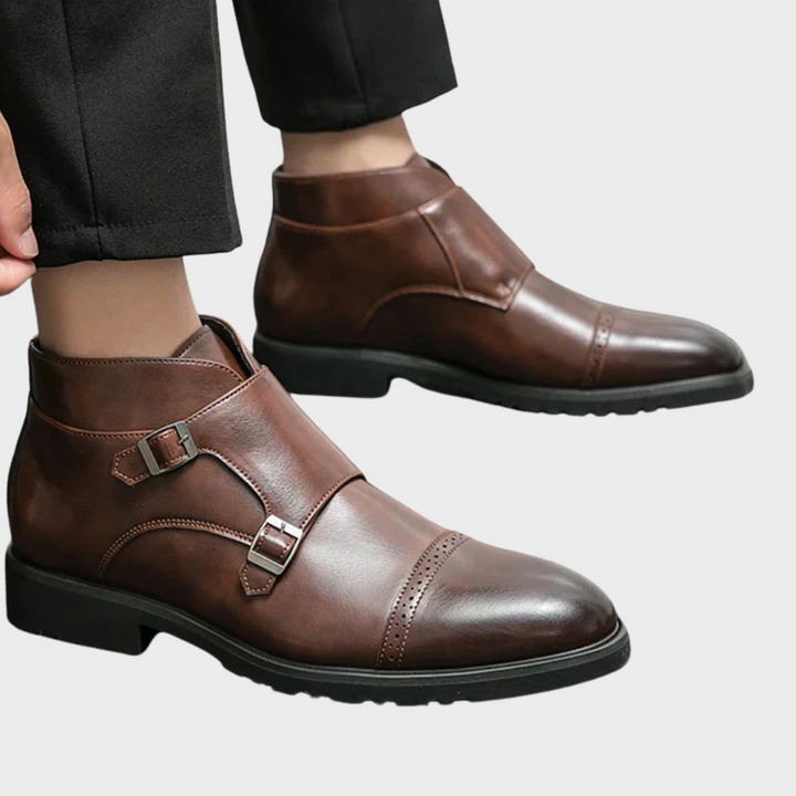 Parker | Faux Leather Double Monk Strap Boots