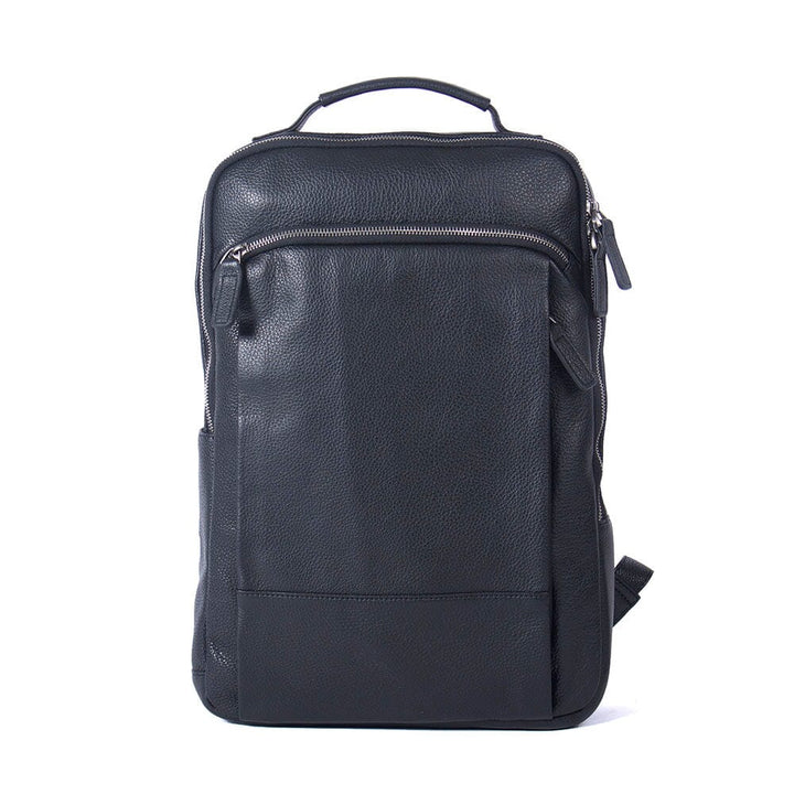 Black Leather Laptop Backpack | DALLAS