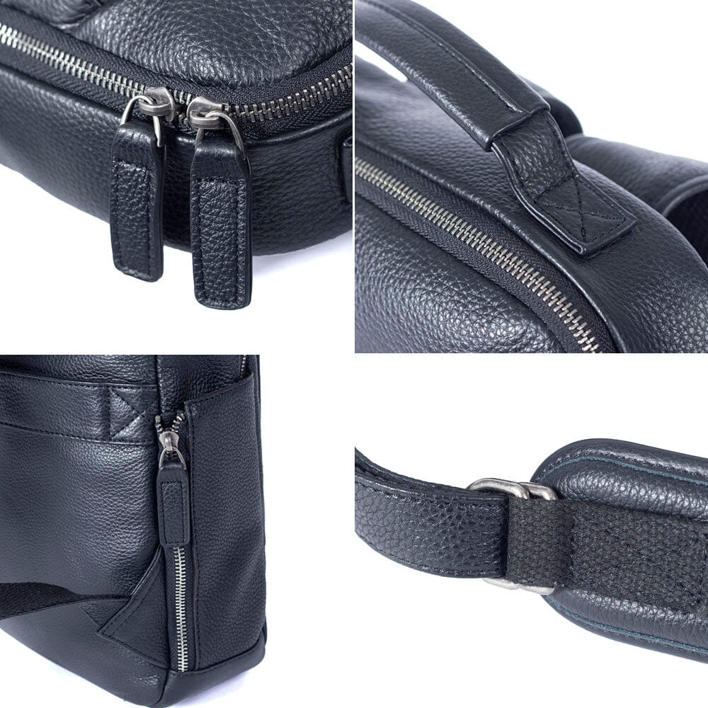 Black Leather Laptop Backpack | DALLAS