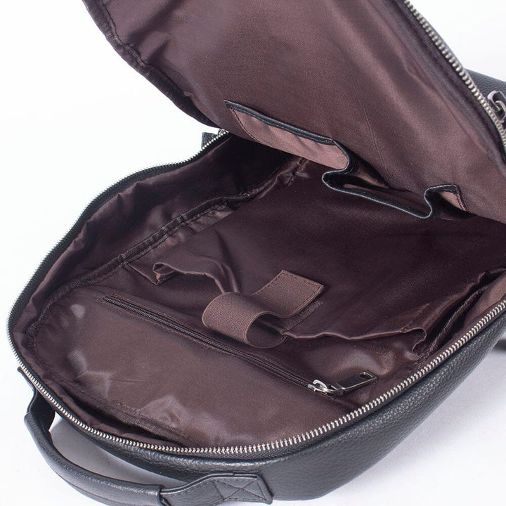 Black Leather Laptop Backpack | DALLAS