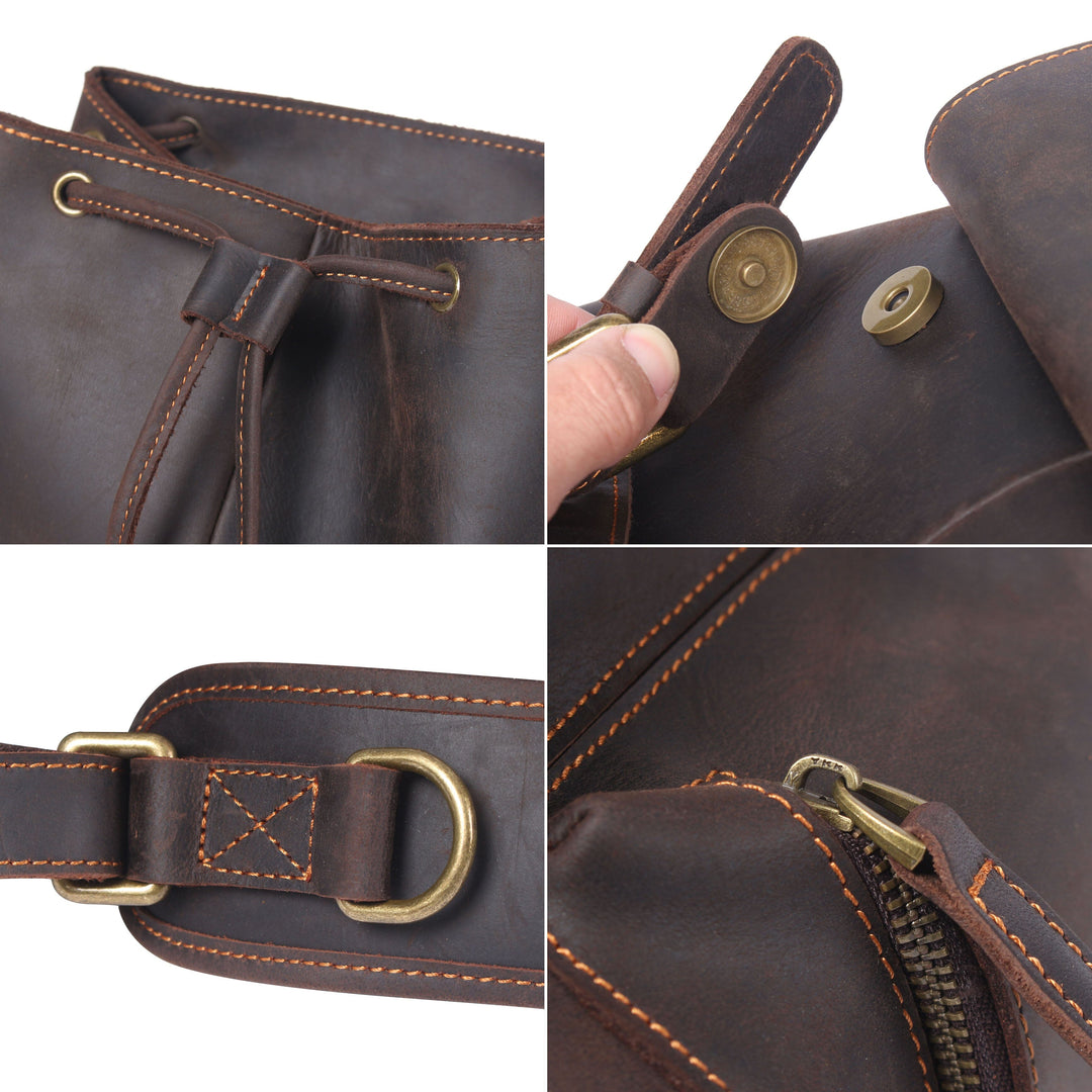 Leather Drawstring Backpack | NASHVILLE