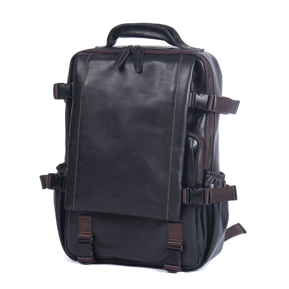 Black Leather Backpack | PHOENIX