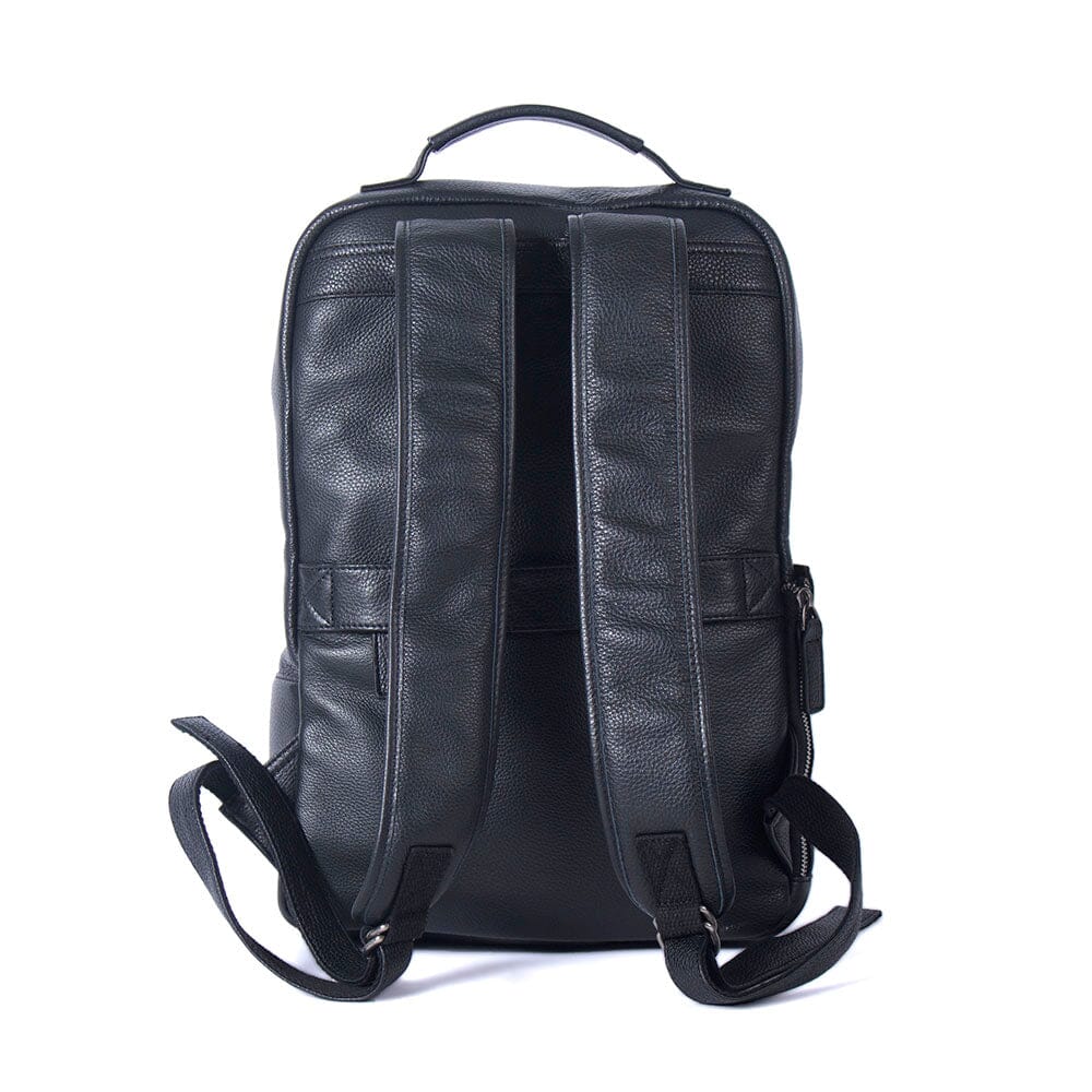 Black Leather Laptop Backpack | DALLAS