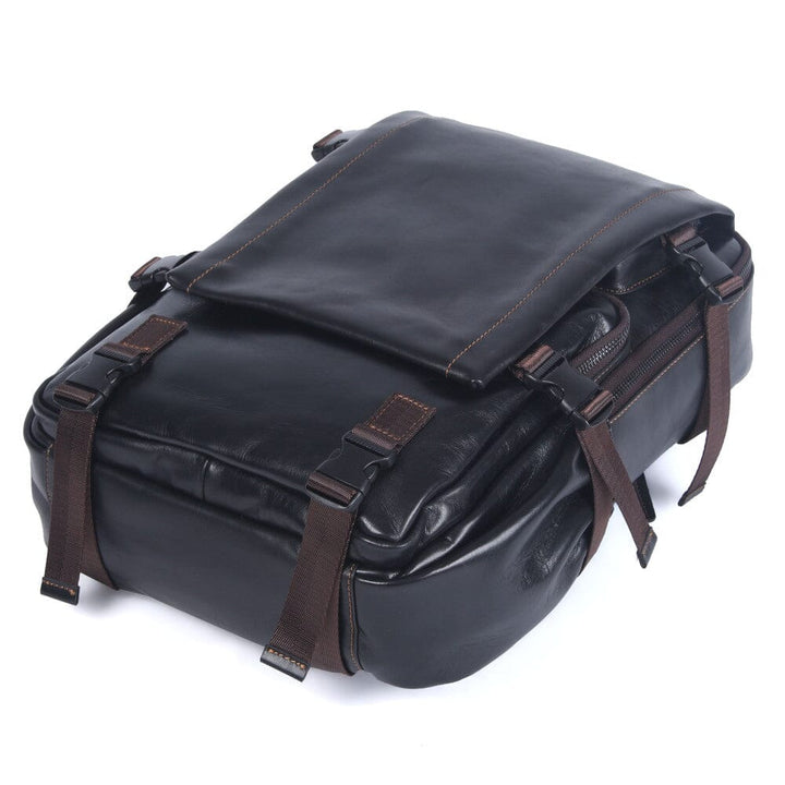 Black Leather Backpack | PHOENIX