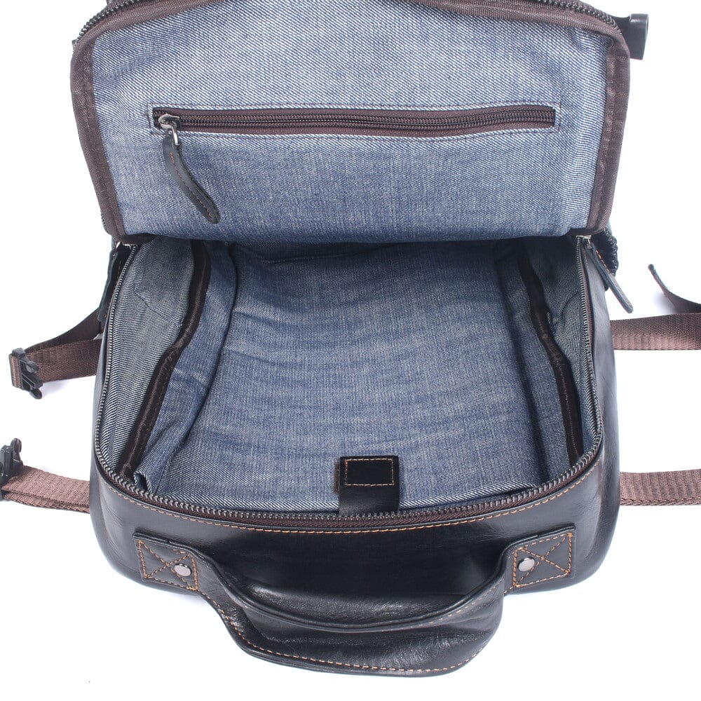 Black Leather Backpack | PHOENIX