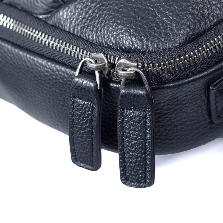 Black Leather Laptop Backpack | DALLAS