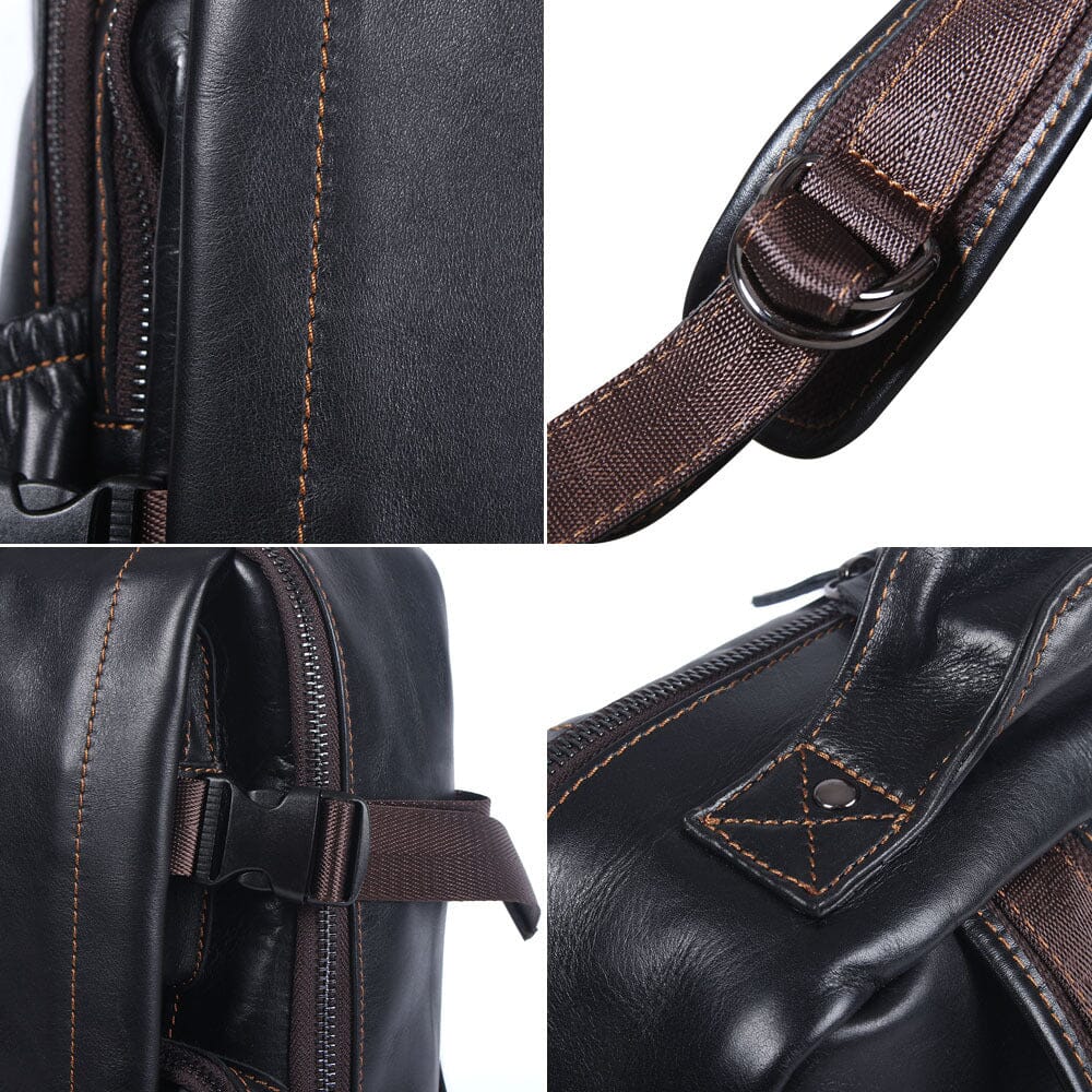 Black Leather Backpack | PHOENIX