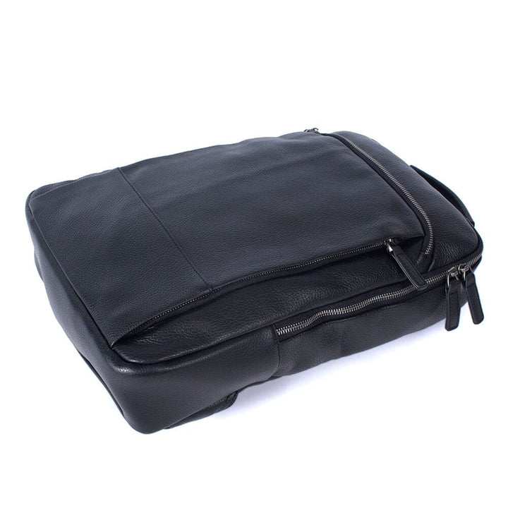 Black Leather Laptop Backpack | DALLAS