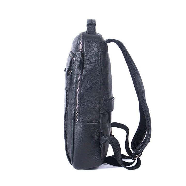 Black Leather Laptop Backpack | DALLAS